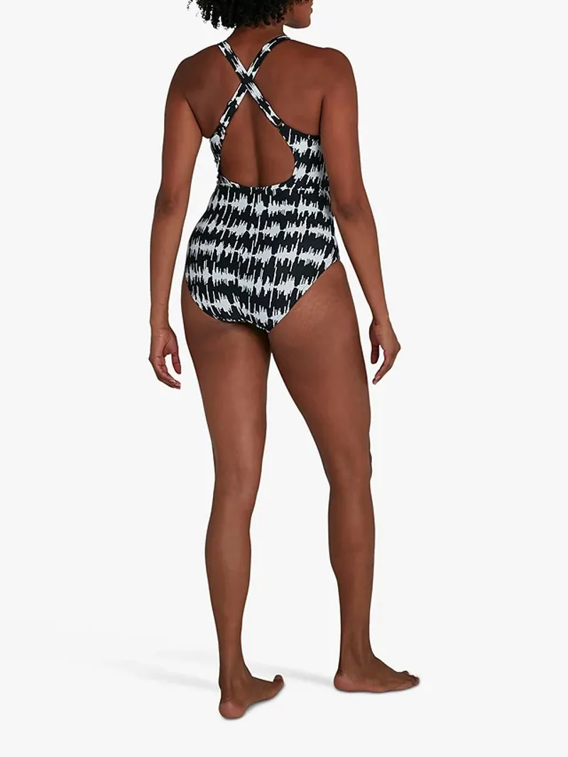 Speedo Women's Lexi Printed Shaping 1 Piece - Black/White-3